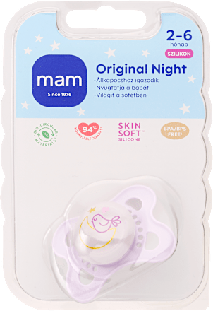 Original Night éjszakai szilikon cumi, 2-6 hónapos korig, többféle mam