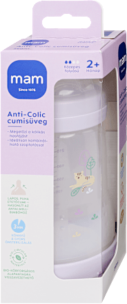 Anti Colic cumisüveg 260 ml, 2 hónapos kortól kislányoknak mam