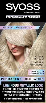 Trajna barva za lase Luminous Metallic, 12-53 Platinasta biserno blond syoss