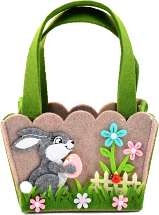 Uskršnja torba od filca – zec na livadi KUWOPA
