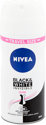 BLACK & WHITE INVISIBLE CLEAR  dezodorans u spreju, putna ambalaža NIVEA