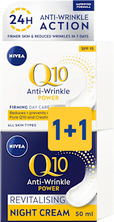 Q10 Anti-wrinkle dnevna i noćna krema za lice, 1+1 gratis NIVEA