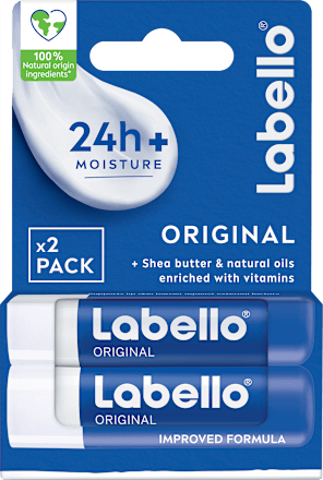 ORIGINAL x2 PACK 24h+ MOISTURE balzam za usne, 2x4,8g labello