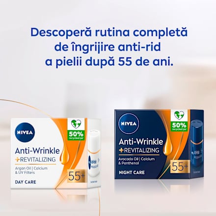 Cremă de zi anti-rid + cremă de noapte anti-rid 55+ NIVEA