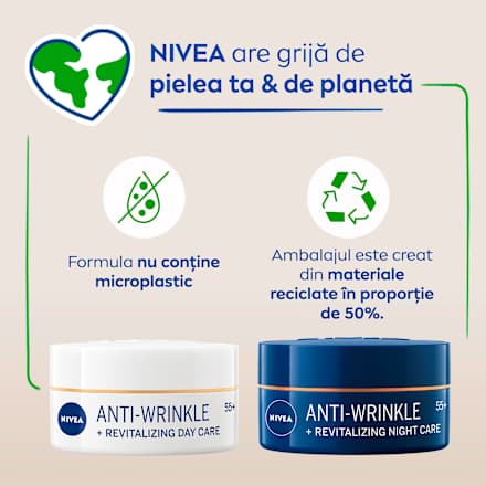 Cremă de zi anti-rid + cremă de noapte anti-rid 55+ NIVEA