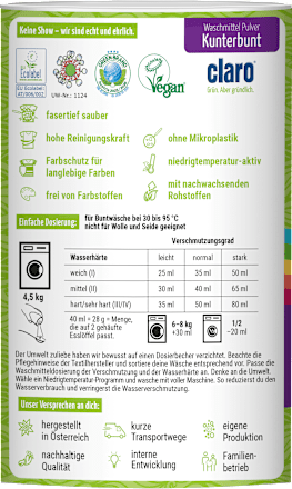 Colorwaschmittel Pulver Kunterbunt claro