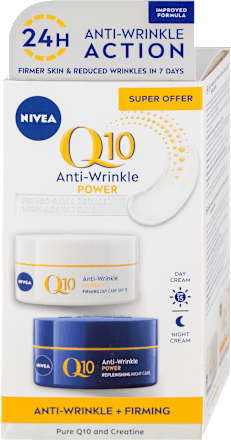 Q10 Anti-Wrinkle Power + Firming duopack dnevna i noćna krema, ZF 15, 2x50ml NIVEA