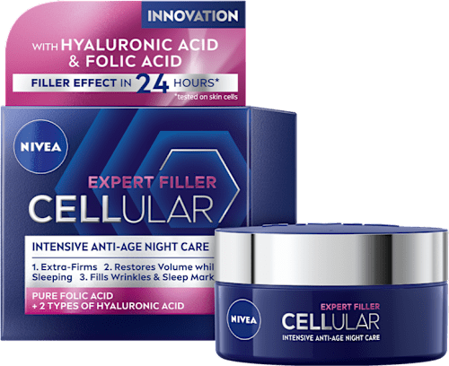 Нощен крем против бръчки Cellular Hyaluron Filler NIVEA