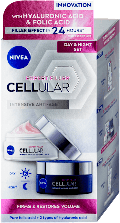 Hyaluron Cellular Expert Filler zpevňující denní + noční krém NIVEA