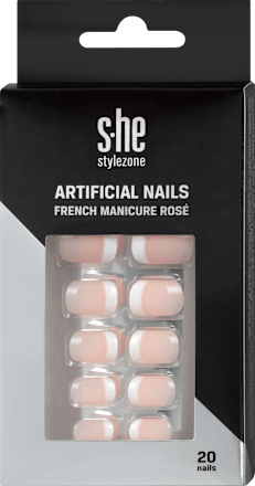 Umelé nechty francúzska manikúra - Rosé s-he colour&style