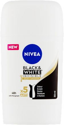 Dámsky tuhý antiperspirant Black & White Invisible Silky Smooth NIVEA