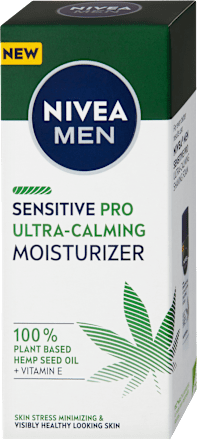 Vlažilna krema za obraz  SENSITIVE PRO ULTRA-CALMING z oljem iz semen konoplje 100% rastlinskega izvora NIVEA MEN