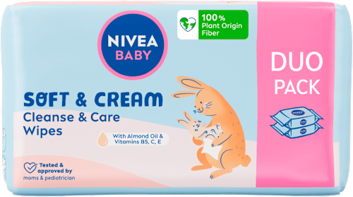 SOFT & CREAM vlažna maramice za bebe - DUO PACK 2x56kom. NIVEA BABY