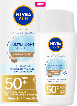 Tonirani dnevni fluid, SPF 50+ – medium NIVEA SUN