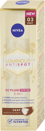 CC fluid proti pigmentovým škvrnám Luminous 630° Antispot 3v1 s OF 30 - Deep NIVEA