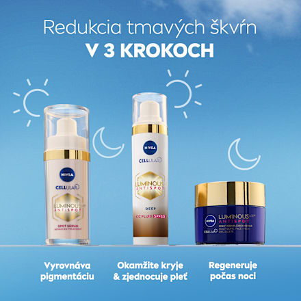 CC fluid proti pigmentovým škvrnám Luminous 630° Antispot 3v1 s OF 30 - Deep NIVEA