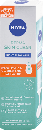 Nočný exfoliačný peeling Derma Skin Clear NIVEA