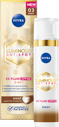 CC fluid proti pigmentovým škvrnám Luminous 630° Antispot 3v1 s OF 30 - Deep NIVEA