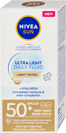 tónovací pleťový krém na opalování Ultra Light Daily Fluid OF50+ světlý odstín NIVEA SUN