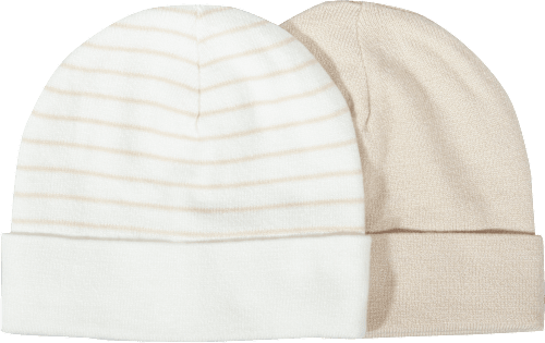 Babyhaube beige, weiß im Duo-Pack Accessories