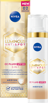 CC fluid proti pigmentovým škvrnám Luminous 630° Antispot 3v1 s OF 30 - Medium NIVEA