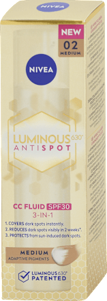 CC fluid proti pigmentovým škvrnám Luminous 630° Antispot 3v1 s OF 30 - Medium NIVEA