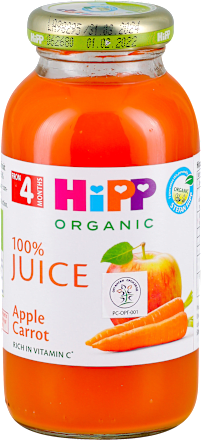 ORGANIC 100% voćni sok - jabuka i šargarepa, od 4.meseca HiPP