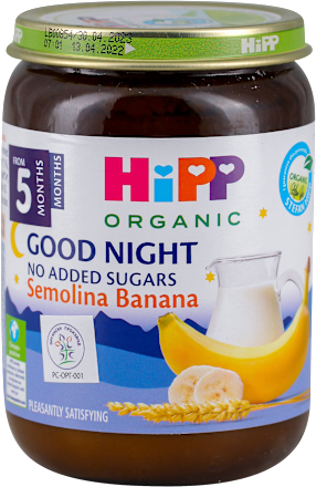 ORGANIC mlečna kašica za laku noć - griz i banana, od 5.meseca HiPP