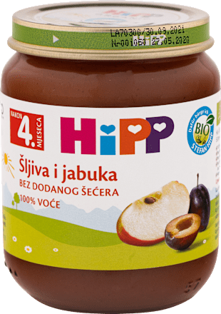 EKO voćna kašica – šljiva i jabuka, 5 + mj. HiPP