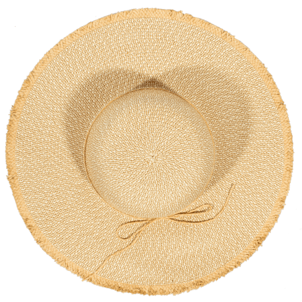 Strohhut mit Fransen in beige PURSET