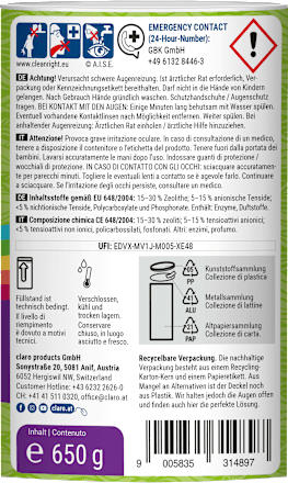 Colorwaschmittel Pulver Kunterbunt claro