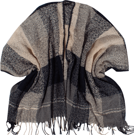 Poncho mit Karo Muster Accessories