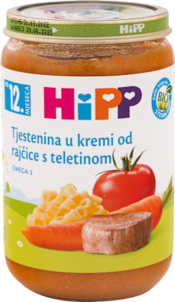 EKO tjestenina u kremi od rajčice s teletinom, 12 + mj. HiPP