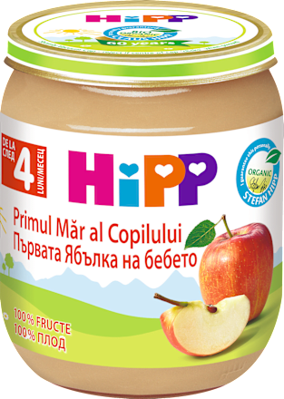 Био плодово пюре с ябълки HiPP