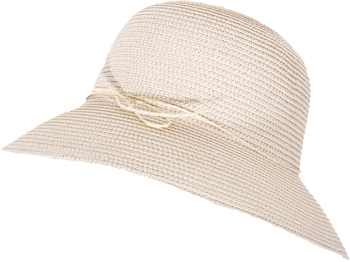 Strohhut mit Band beige PURSET