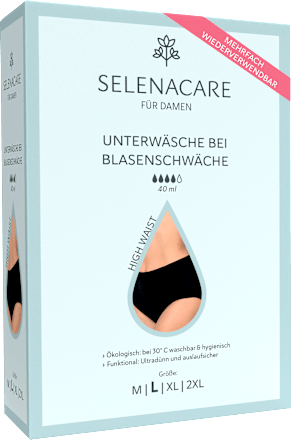 Unterwäsche Inkontinenz High Waist Schwarz, Gr. L SELENACARE