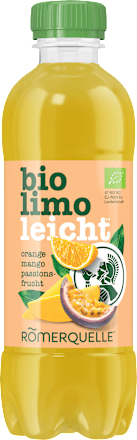 Erfrischungsgetränk Bio Limo Leicht Orange-Mango-Passionsfrucht Römerquelle