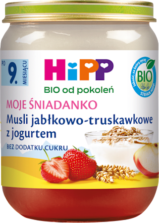 Musli jabłkowo-truskawkowe z jogurtem BIO, po 9. miesiącu HiPP