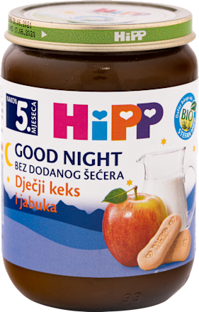 EKO Good Night mliječna kašica – keks i jabuka, 5 + mj. HiPP