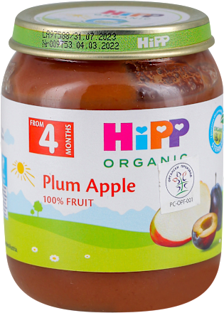 ORGANIC voćna kašica - jabuka i šljiva, od 4. meseca HiPP