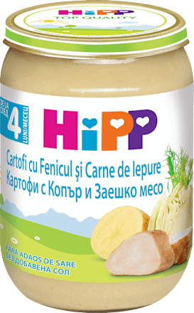 Пюре с картофи, див копър и заешко месо HiPP