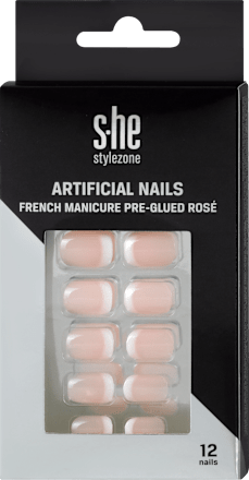 Samolepljivi umetni nohti francoska manikura Rosé s-he colour&style