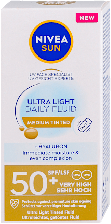 UV FACE SPECIALIST ULTRA LIGHT DAILY lagani fluid, spf 50+, medium tinted NIVEA SUN