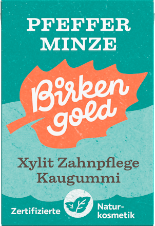 Kaugummi Natur Zahnpflege Pfefferminze Birkengold