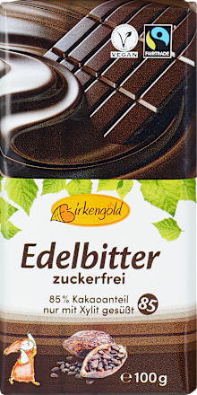 Schokolade Edelbitter Zuckerfrei Birkengold