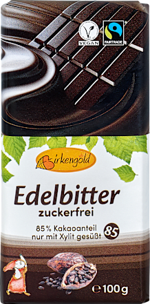 Schokolade Edelbitter Zuckerfrei Birkengold