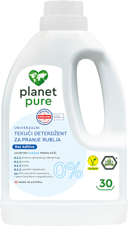 Univerzalni tekući deterdžent za pranje rublja bez parfema, 30 pranja planet pure