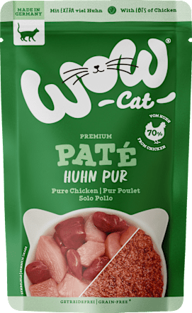 Nassfutter Katze mit Huhn, Lachs, Rind & Pute, Premium Paté Adult Multipack (6x125 g) WOW
