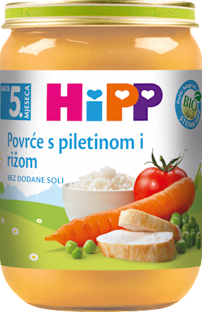 EKO povrće s rižom i piletinom, 5 + mj. HiPP
