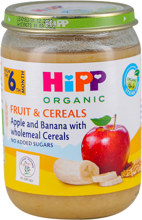 ORGANIC kašica - jabuke i banane sa integralnim žitaricama, od 6. meseca HiPP